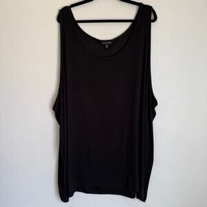 NWT Universal Standard Sz 7X Foundation Ribbed Tank Top Solid Black Plus